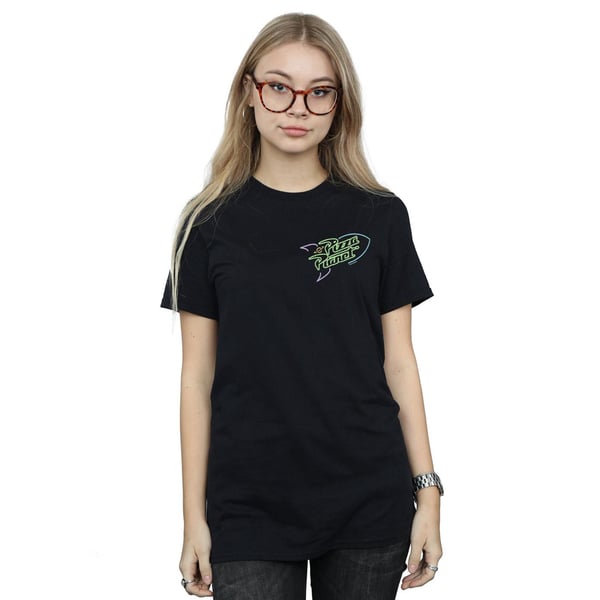 Disney Womens/Ladies Toy Story Neon Pizza Planet Breast Print Cotton Boyfriend T-Shirt