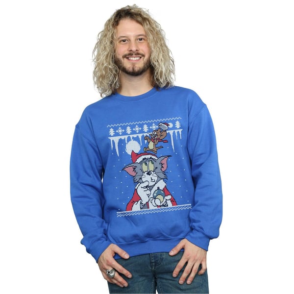 Tom And Jerry Mens Christmas Fair Isle Sweatshirt