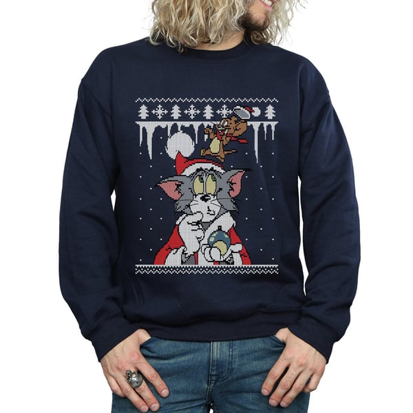 Tom And Jerry Mens Christmas Fair Isle Sweatshirt