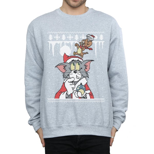 Tom And Jerry Mens Christmas Fair Isle Sweatshirt
