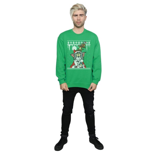 Tom And Jerry Mens Christmas Fair Isle Sweatshirt