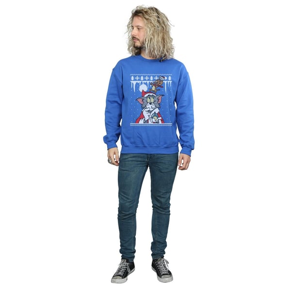 Tom And Jerry Mens Christmas Fair Isle Sweatshirt