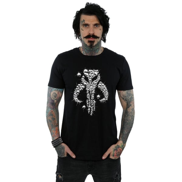 Star Wars Mens The Mandalorian Blaster Skull T-Shirt