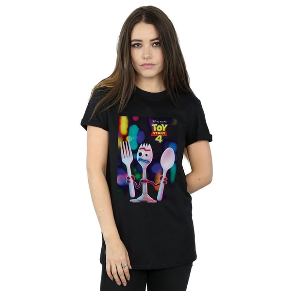 Disney Womens/Ladies Toy Story 4 Forky Poster Cotton Boyfriend T-Shirt