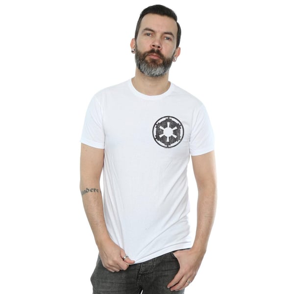 Star Wars Mens The Mandalorian Galactic Empire Insignia rintapainatuksella T-paita