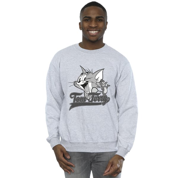 Tom And Jerry Mens Greyscale Square Sweatshirt