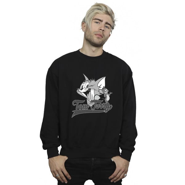 Tom And Jerry Mens Greyscale Square Sweatshirt