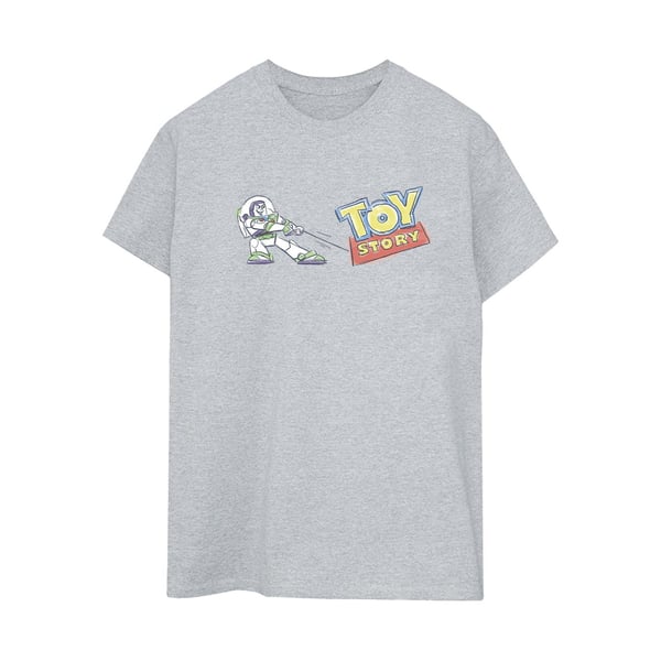 Disney Womens/Ladies Toy Story Buzz Pulling Logo Cotton Boyfriend T-Shirt