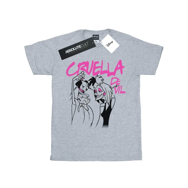 Disney Womens/Ladies Cruella De Vil Collared Cotton Boyfriend T-Shirt