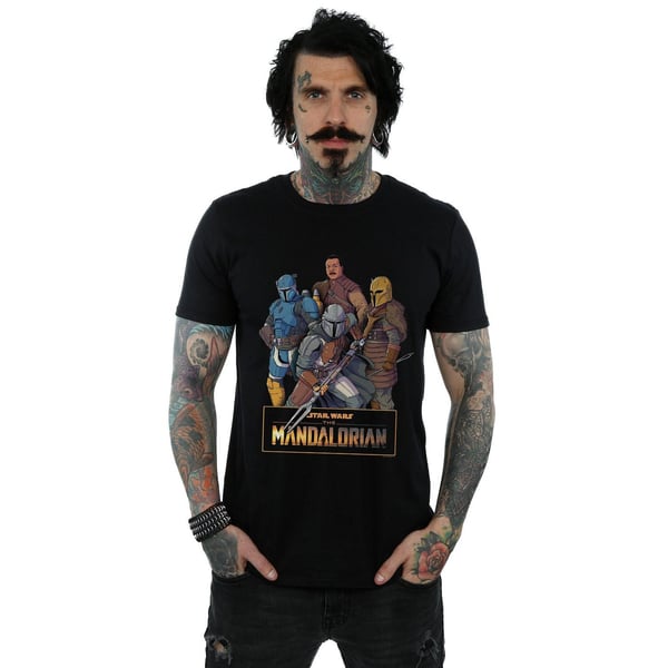 Star Wars Mens The Mandalorian Character Collage T-Shirt