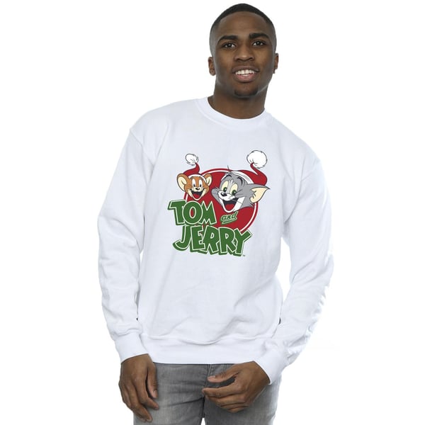 Tom And Jerry Mens Christmas Hat Logo Sweatshirt