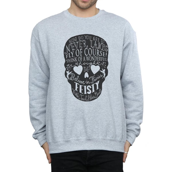 Disney Mens Tinker Bell Skull Sweatshirt