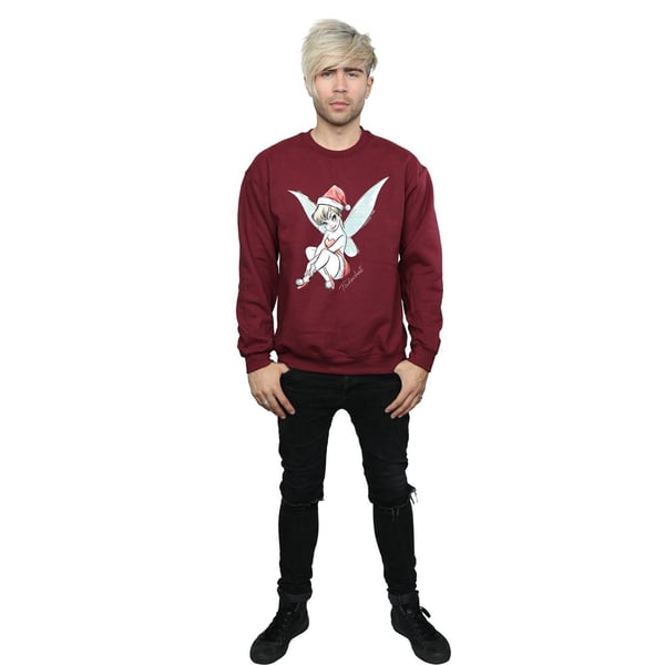 Disney Mens Tinkerbell Christmas Fairy Sweatshirt