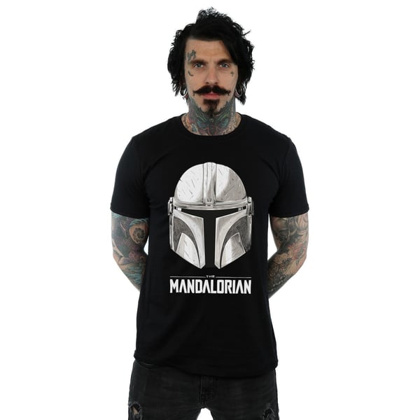 Star Wars Mens The Mandalorian Helmet Logo T-Shirt