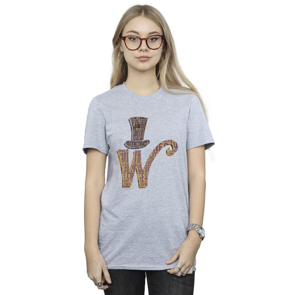 Willy Wonka Womens/Ladies W Logo Hat Cotton Boyfriend T-Shirt