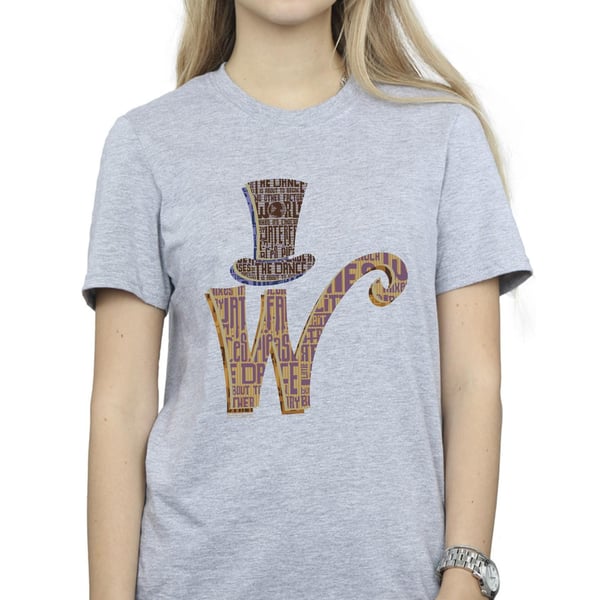 Willy Wonka Womens/Ladies W Logo Hat Cotton Boyfriend T-Shirt