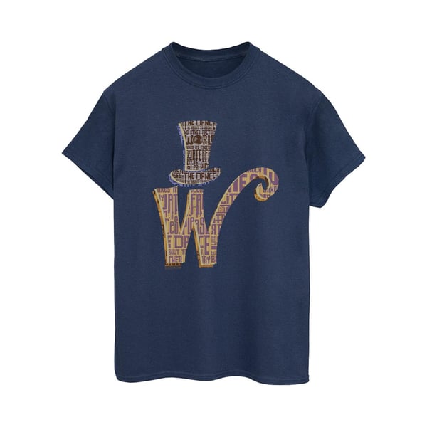 Willy Wonka Naisten W Logo Hattu Puuvillainen Poikaystävä T-paita