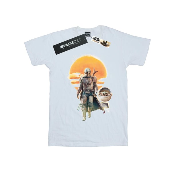 Star Wars Mens The Mandalorian Sunset Poster T-Shirt