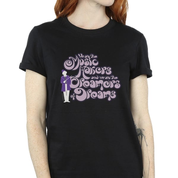 Willy Wonka Womens/Ladies Dreamers Text Cotton Boyfriend T-Shirt