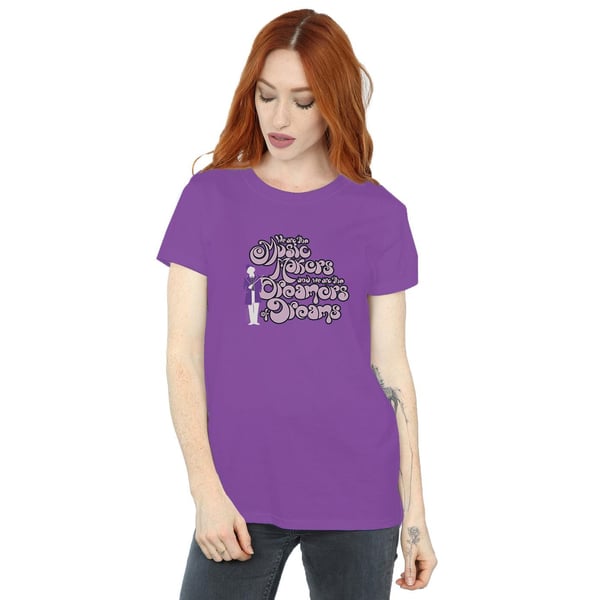 Willy Wonka Womens/Ladies Dreamers Text Cotton Boyfriend T-Shirt