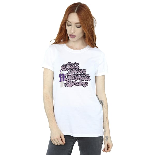 Willy Wonka Womens/Ladies Dreamers Text Cotton Boyfriend T-Shirt