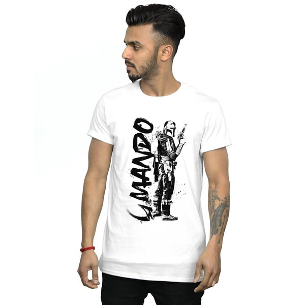 Star Wars Mens The Mandalorian Splat Mando T-Shirt
