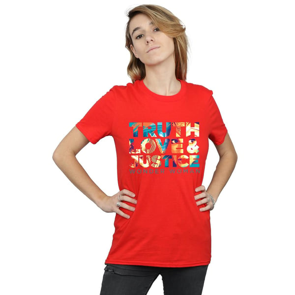 DC Comics Womens/Ladies Wonder Woman 84 Diana Truth Love Justice Cotton Boyfriend T-Shirt