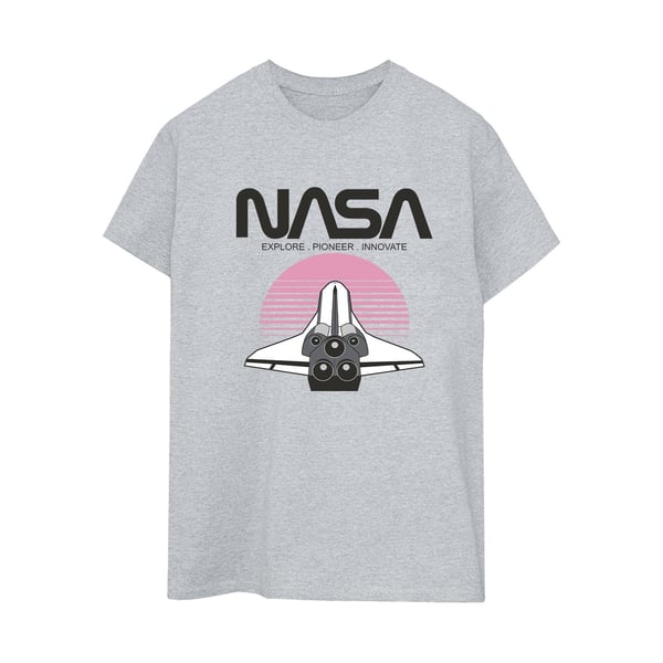 NASA Womens/Ladies Space Shuttle Sunset Cotton Boyfriend T-Shirt