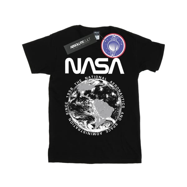 NASA Dam/Kvinnor Planet Earth T-shirt i bomull med boyfriend-passform