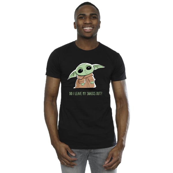 Star Wars Mens The Mandalorian Grogu Snacks Meme T-Shirt