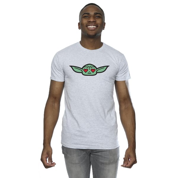 Star Wars Mens The Mandalorian Grogu Heart Eyes T-Shirt