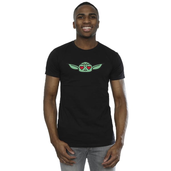 Star Wars Mens The Mandalorian Grogu Heart Eyes T-Shirt