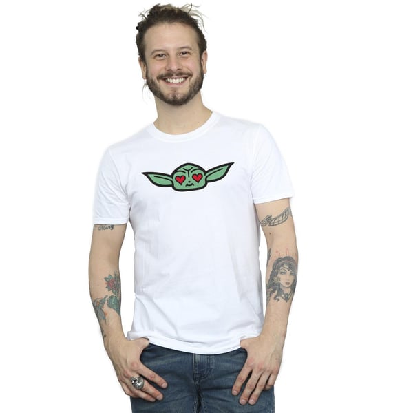 Star Wars Mens The Mandalorian Grogu Heart Eyes T-Shirt