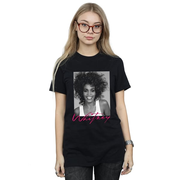 Whitney Houston Womens/Ladies Smile Photograph Cotton Boyfriend T-Shirt