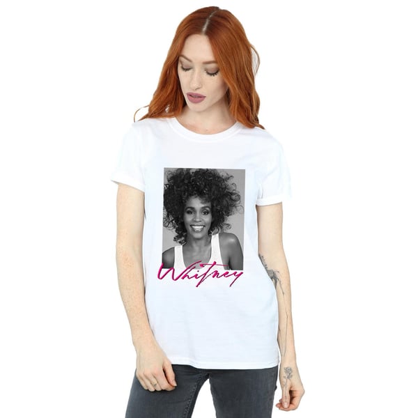 Whitney Houston Womens/Ladies Smile Photograph Cotton Boyfriend T-Shirt