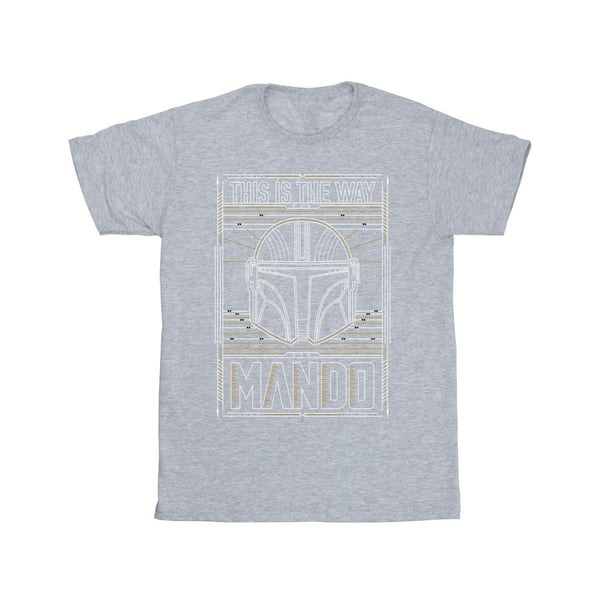 Star Wars Mens The Mandalorian The Way Outline Helm T-Shirt