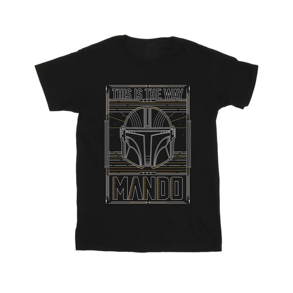 Star Wars Mens The Mandalorian The Way Outline Helm T-Shirt