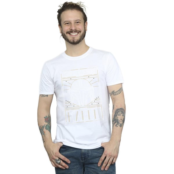 Star Wars Mens The Mandalorian The Way Outline Helm T-Shirt