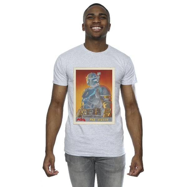 Star Wars Mens The Mandalorian Paz Vizla Card T-Shirt