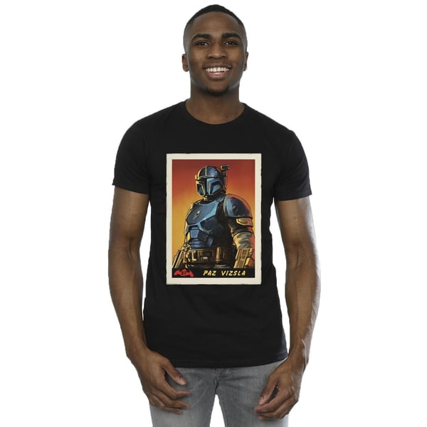 Star Wars Mens The Mandalorian Paz Vizla Card T-Shirt