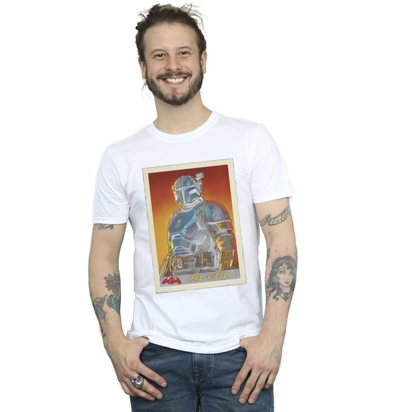 Star Wars Mens The Mandalorian Paz Vizla Card T-Shirt