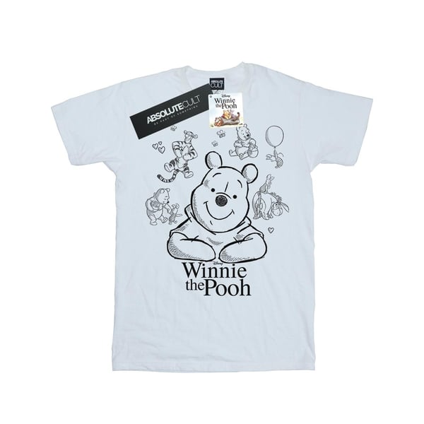 Disney Womens/Ladies Winnie The Pooh Collage Sketch Cotton Boyfriend T-Shirt