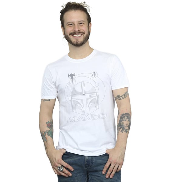 Star Wars Mens The Mandalorian Rings Helmet T-Shirt