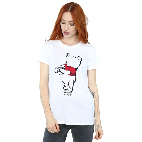 Disney Womens/Ladies Winnie The Pooh Drawing Cotton Boyfriend T-Shirt