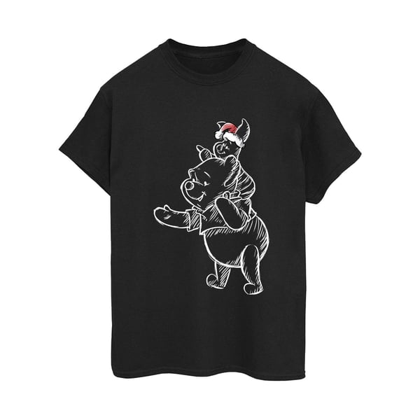 Disney Womens/Ladies Winnie The Pooh Piglet Christmas Cotton Boyfriend T-Shirt