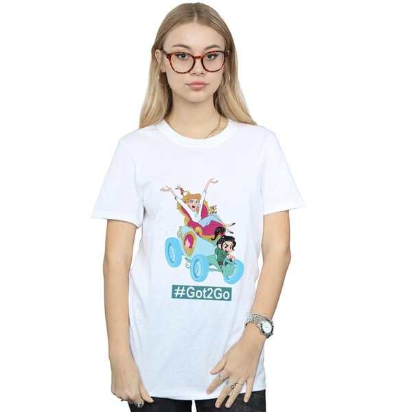 Disney Womens/Ladies Wreck It Ralph Cinderella And Vanellope Cotton Boyfriend T-Shirt