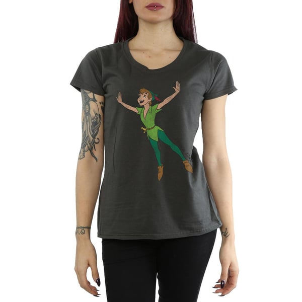 Disney Womens/Ladies Classic Flying Peter Pan Cotton T-Shirt