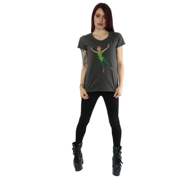 Disney Womens/Ladies Classic Flying Peter Pan Cotton T-Shirt