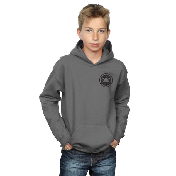 Star Wars Boys The Mandalorian Galactic Empire Insignia Breast Print Hoodie