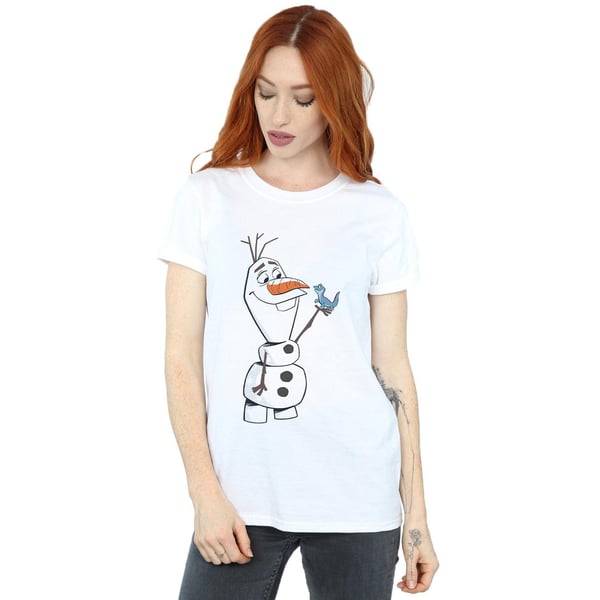 Disney Womens/Ladies Frozen 2 Olaf And Salamander Cotton Boyfriend T-Shirt